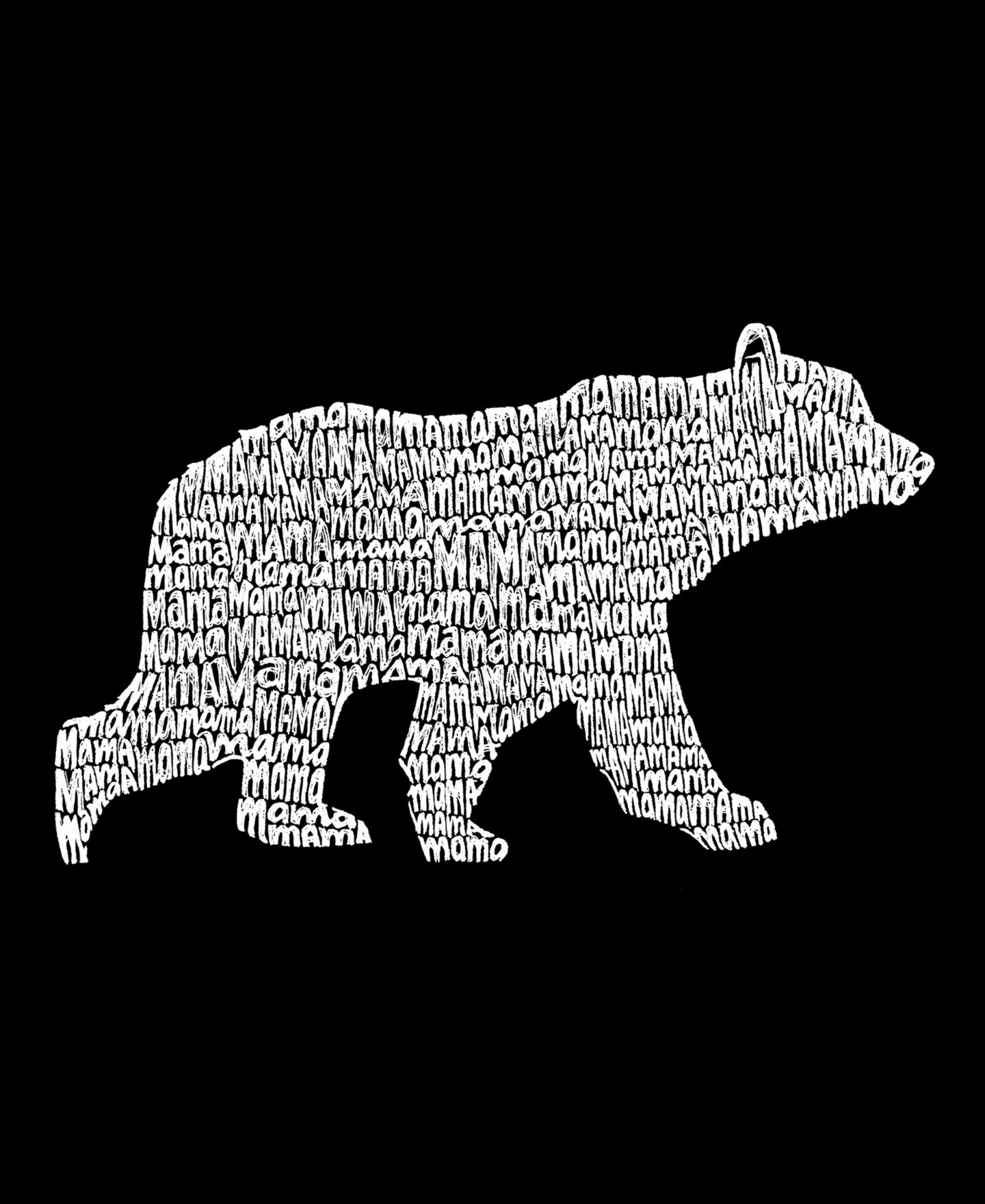 Женская футболка LA Pop Art Plus Size Mama Bear Word Art, цвет: Чёрный — фото 2