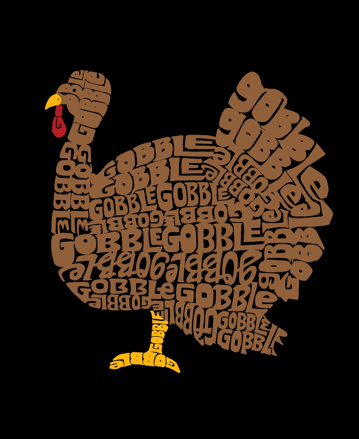 La Pop Art Plus Size Thanksgiving Word Art T-shirt In Black