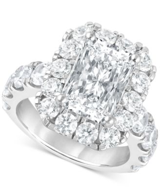 Badgley Mischka - Certified Lab Grown Diamond Emerald Halo Engagement Ring (8-3/4 ct. t.w.)