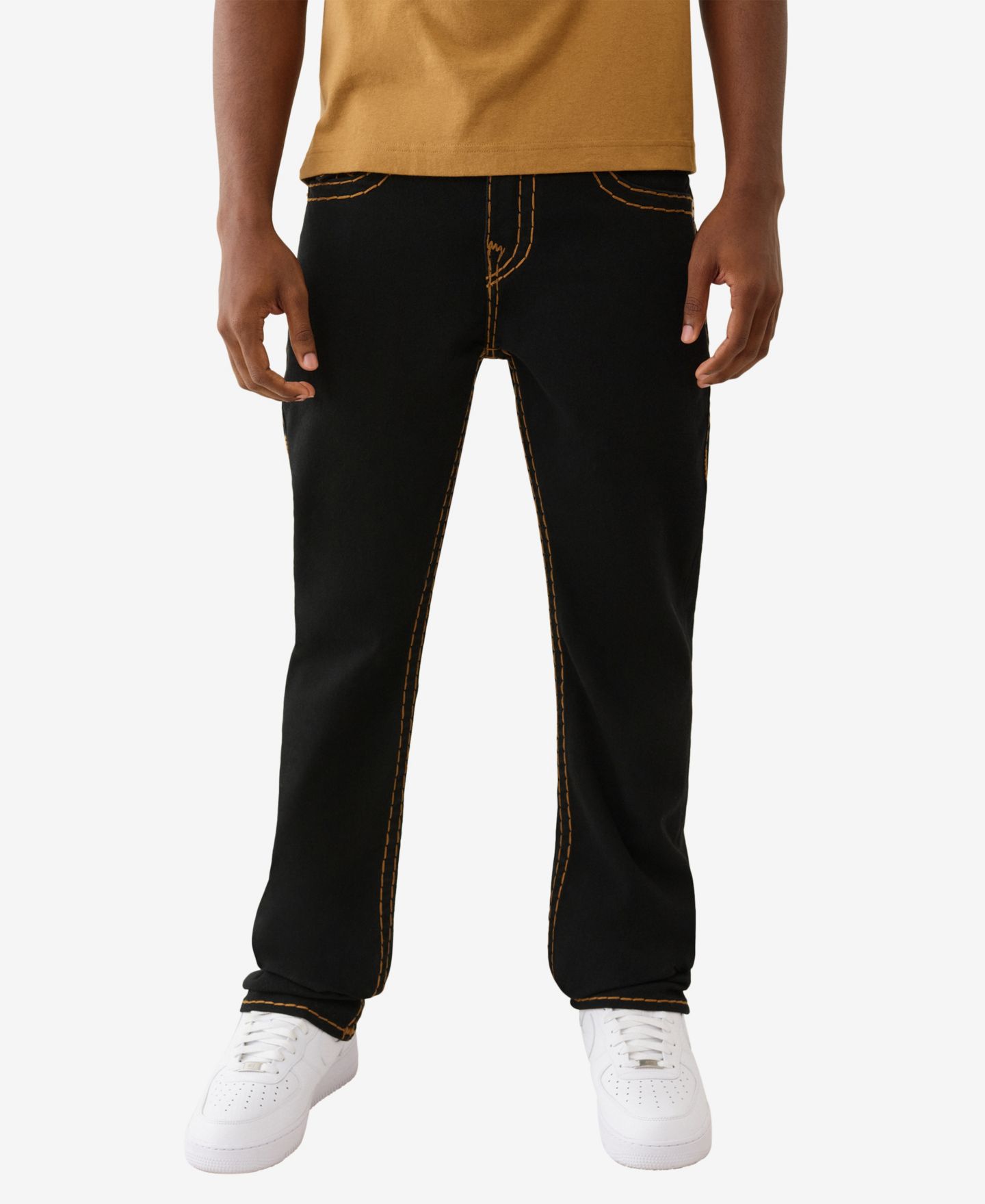 Мужские джинсы True Religion Ricky Flap Back Pockets Super T, цвет: Чёрный — фото 2