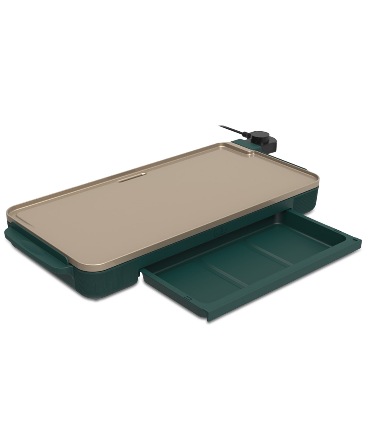Bella 10" X 20" Griddle With Warming Tray, Forest Green In Multi