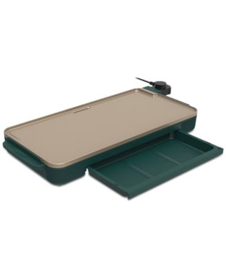 Bella 10" x 20" Griddle with Warming Tray, Forest Green - Macy's