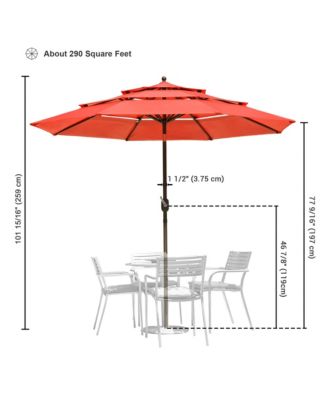 3 Tier Patio Umbrella with Crank Handle Push to Tilt Hotel Pool