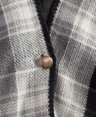 Plaid to Solid Reversible Topper, Macy's Exclusive