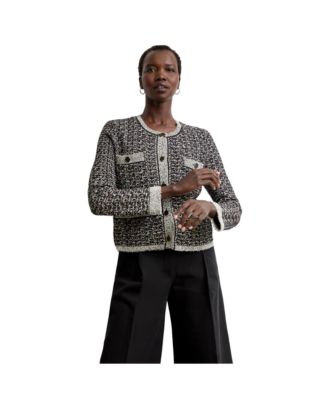Evangeline Lady Jardigan - Boucle Tweed Jardigan