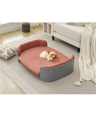 Gray and Pink Cat Couch Bed with Removable Mattress Cover Suitable for Mid  Animal