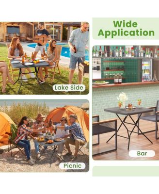 31.5" Square Folding Table Indoor Outdoor Foldable Plastic Table