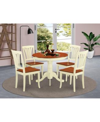 5 Pc small Kitchen Table set-round Kitchen Table and 4 Chairs for Dining room