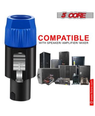 5Core Speakon Adapter High Quality Audio Jack Male Audio Pin Speaker Adapter Connector - SPKN BLU 2PCS
