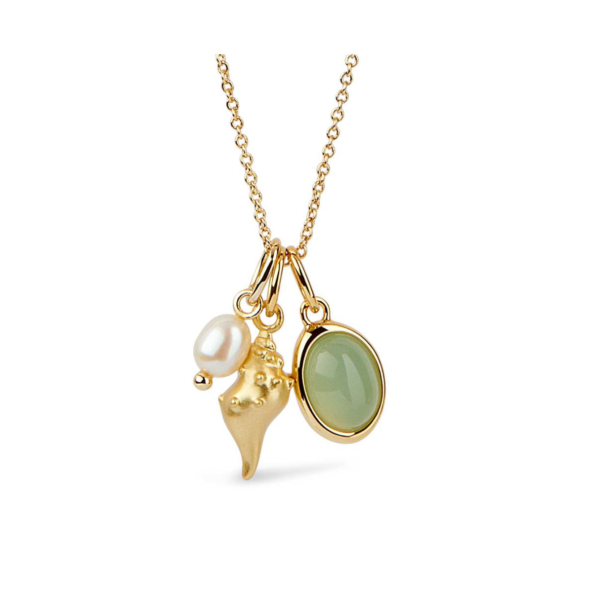 Gold Charm Necklace - Ocean