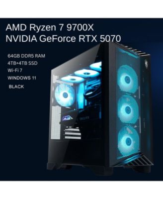 Aegis Z2 Gaming Tower Desktop AMD Ryzen 7 9700X 32GB RAM NVIDIA GeForce RTX 5070 2TB SSD Storage Windows 11 Home - Black