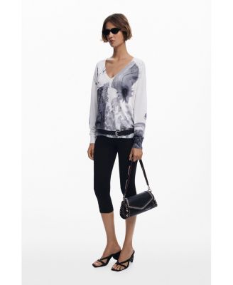 Women's Medium faux leather effect bag with stitching