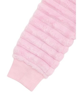 Fleece Pullover Sweatshirt with Faux Fur Sleeves