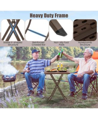 23.5" Square Folding Table Indoor Outdoor Foldable Plastic Table