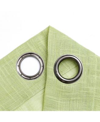 2 Pack Lux Thread Premium Woven Grommet Top Sheer Curtain Panels - Spice