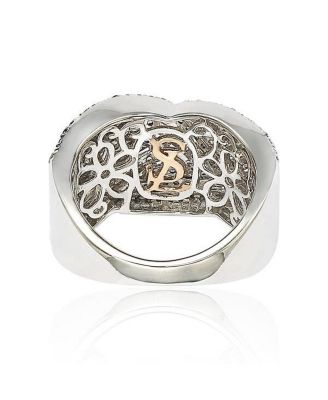 Suzy Levian Sterling Silver Sapphire Crossover Ring