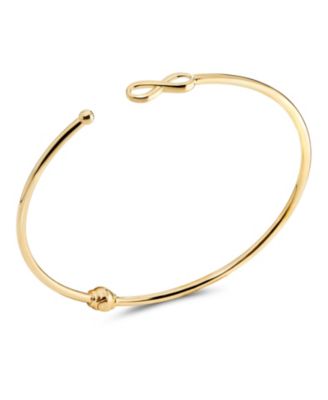 Infinity Bangle Bracelet in 14K Gold, Fits Small to Medium Wrist, approx. 3.2 grams