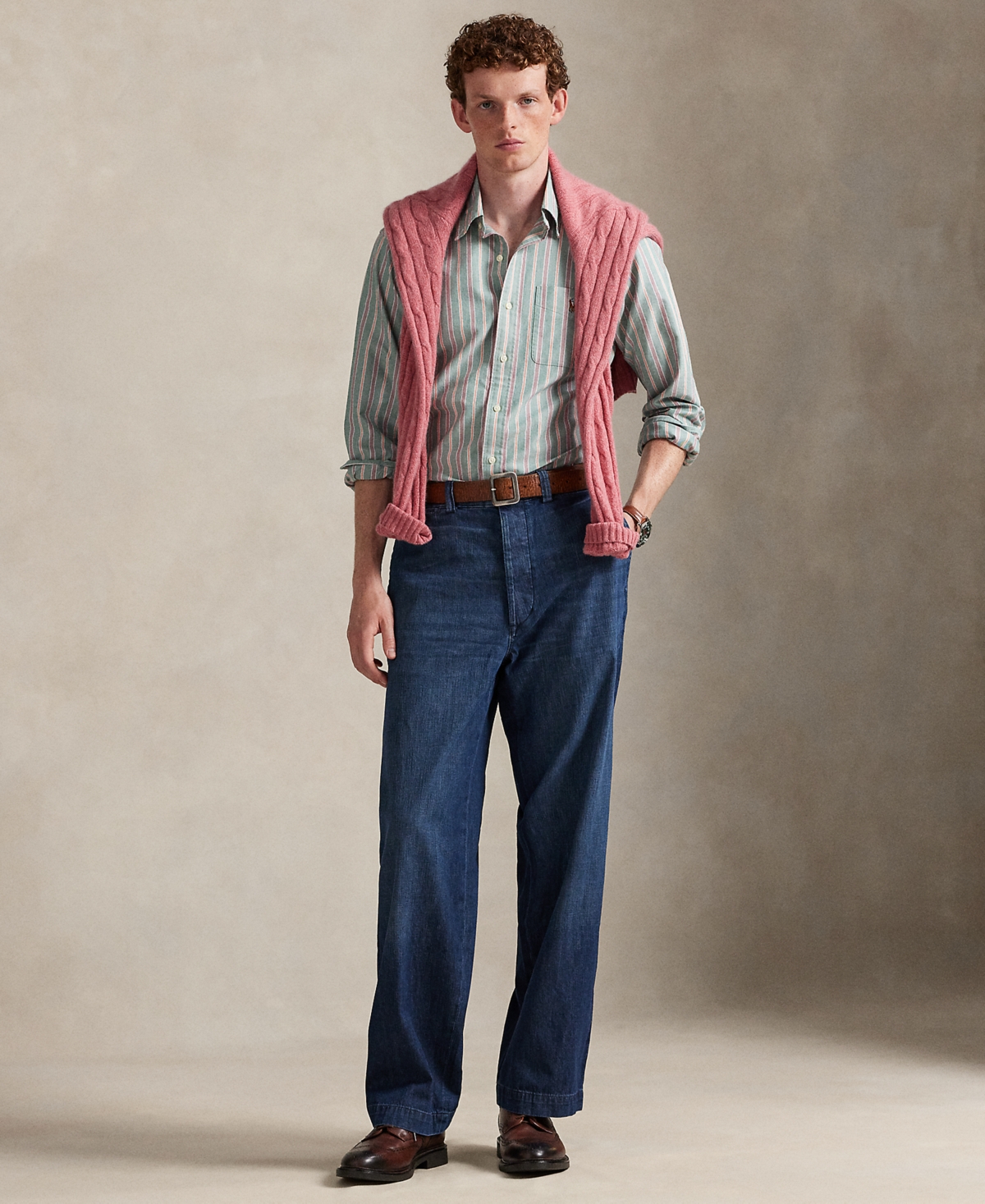 Polo Ralph Lauren Men's Classic-fit Striped Oxford Shirt In Green