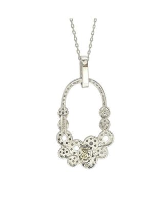 Suzy Levian Sterling Silver Sapphire Multi-Circle Small Pendant