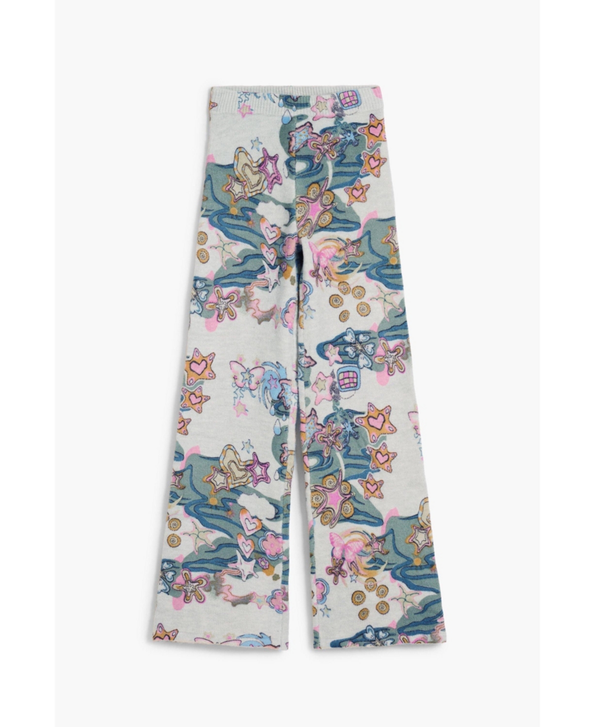 Desigual Girls's Elastic Pants With Patterns In Green