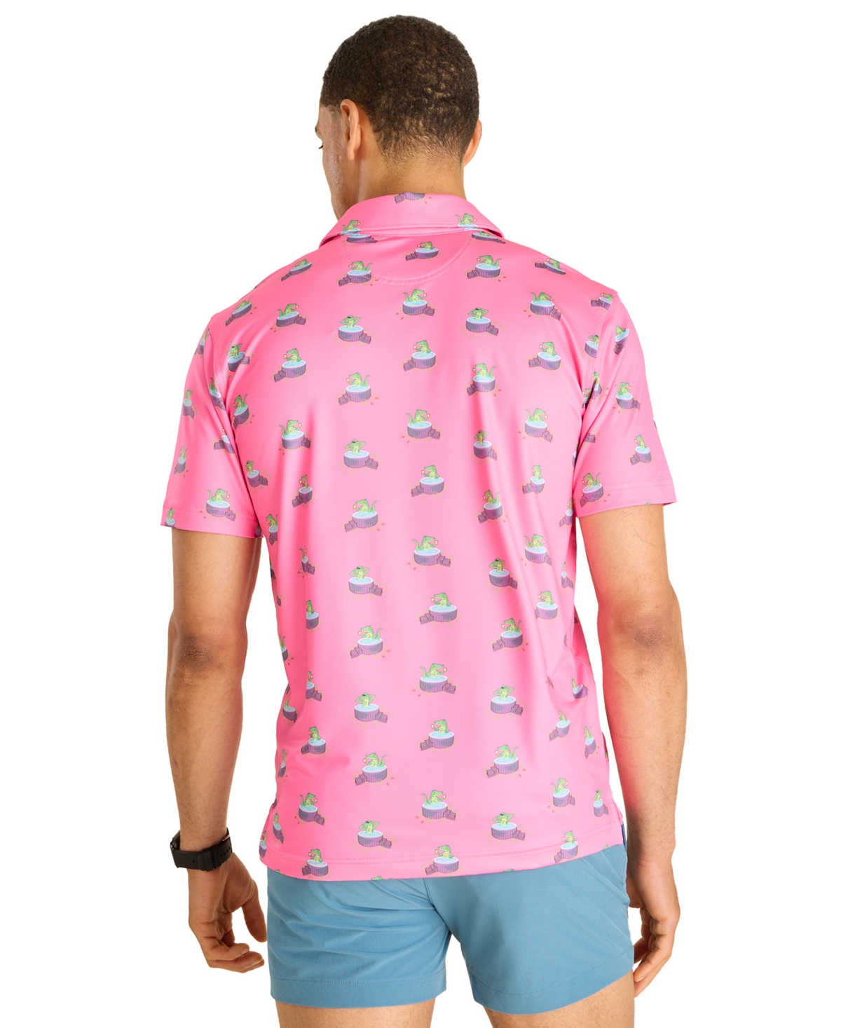 Chubbies Men's The Do It Later Gator Performance Polo Shirt In Pink