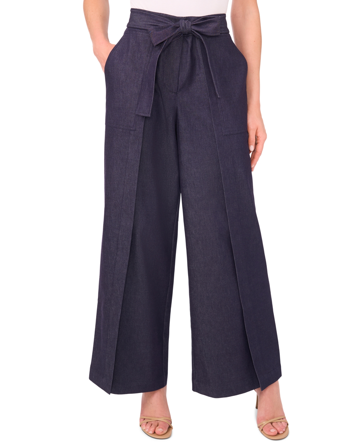 Cece Full Length Flap Front Pant In Blue
