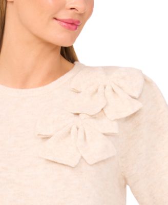 Women's Ribbon Crewneck Short-Sleeve Sweater