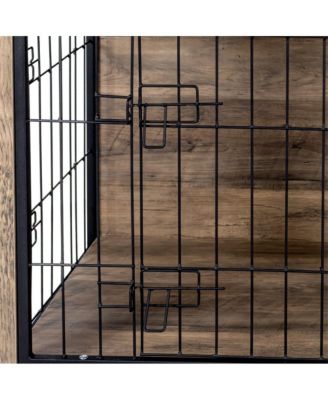 Medium Wooden Dog Crate  Indoor Dog Kennel with Double Doors