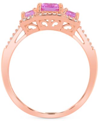 Lab Grown Sapphire (1-1/3 ct. t.w) and Lab Grown White Sapphire (1/8 ct. t.w) Ring in Sterling Silver