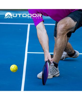 Outdoor Cruiser Pickleball Paddle Set – USAPA Approved, Premium Fiberglass Paddles with Lightweight Shock-Absorbing Grip, Includes 2 Rackets, 4 Balls, Grip Tapes, and Sling Carry Bag