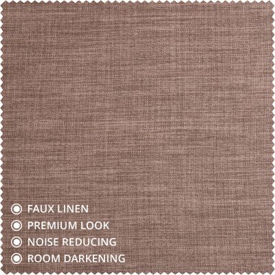 Extra Wide Textured Faux Linen Room Darkening Curtain
