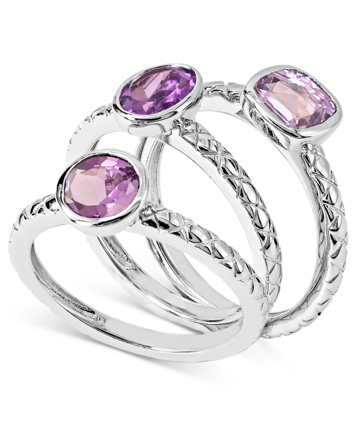 Macy's Multi-gemstone (1-5/8 Ct. T.w.) Ring In Sterling Silver In Purple