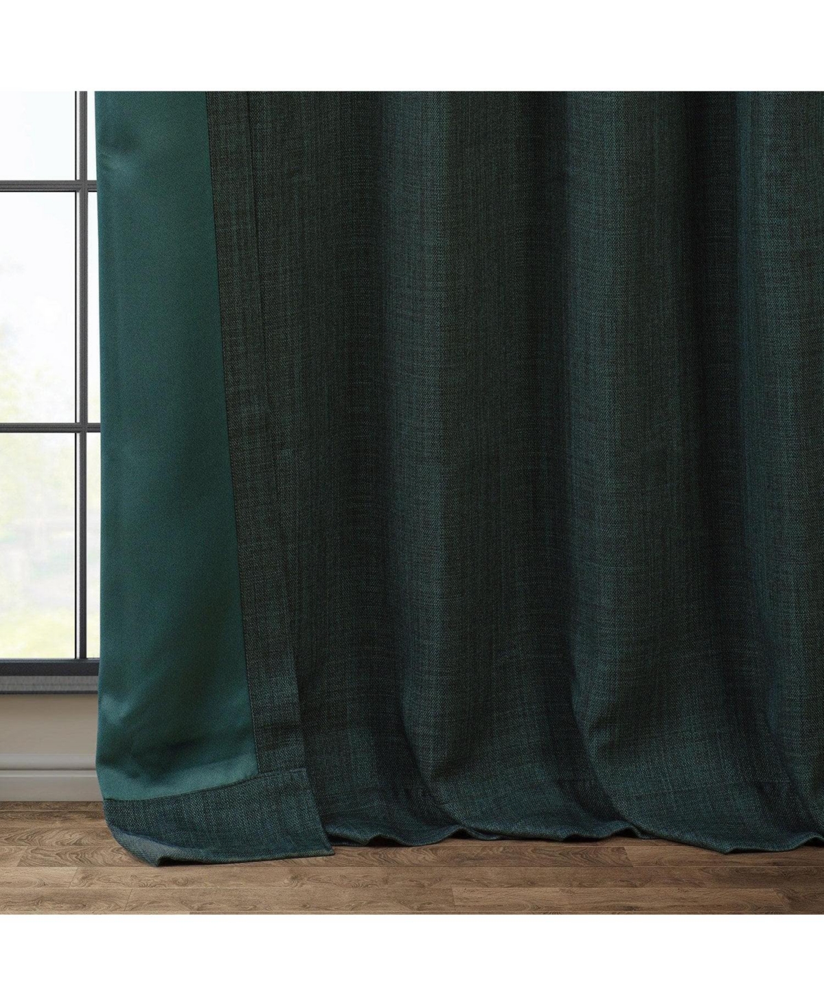 Half Price Drapes Textured Faux Linen Room Darkening Curtain