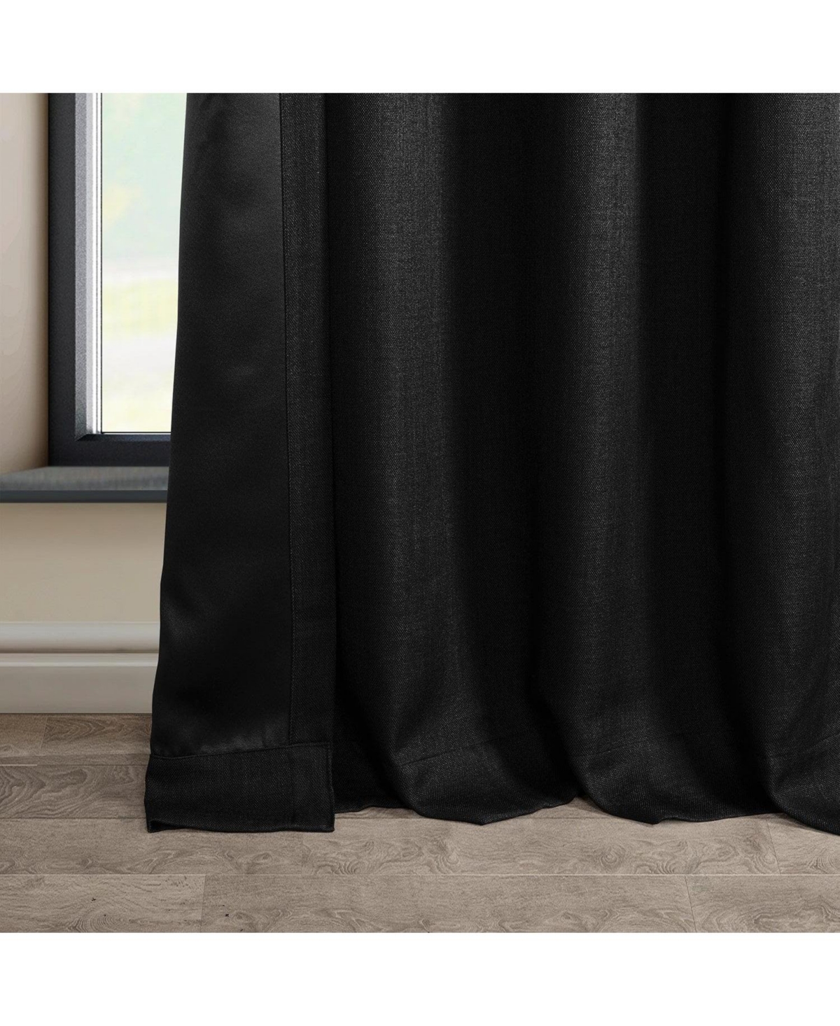 Half Price Drapes Grommet Textured Faux Linen Room Darkening Curtain