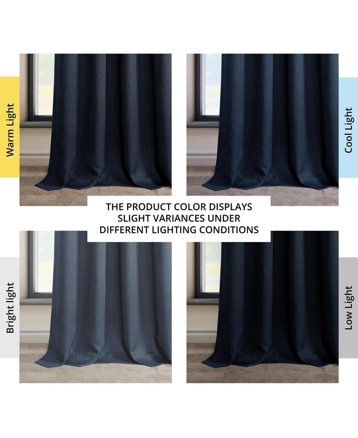 Half Price Drapes Grommet Textured Faux Linen Room Darkening Curtain In Blue