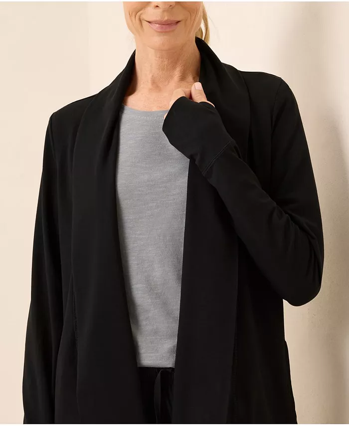 Women's Luxe Stretch Jersey Swing Cardigan - thumbnail 2