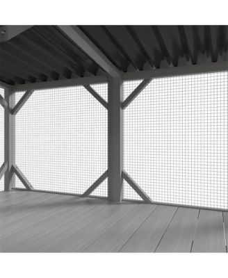 43.3 in. Outdoor Cat Enclosure for Sunbathing, Napping and Viewing, Window Perch in Gray