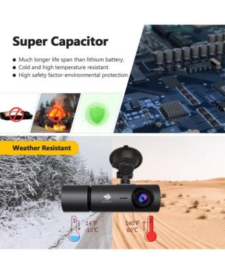 3-Channel Touch Screen IR Night Vision and Super Capacitor 4K Dash Cam