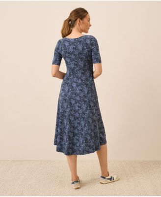 Women's Fit & Flare Scoop Midi Dress