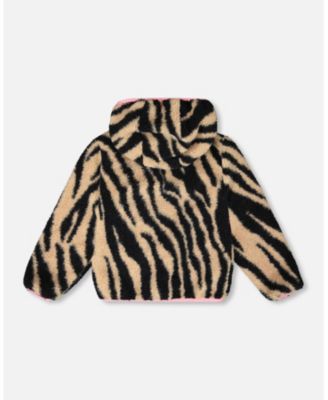 Toddler Girls Reversible Mid-Season Sherpa Jacket Zebra - Toddler|Child