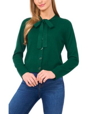 Women's Tie Neck Cardigan Sweater