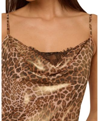 Women's Printed Cowl Neck Long Dress