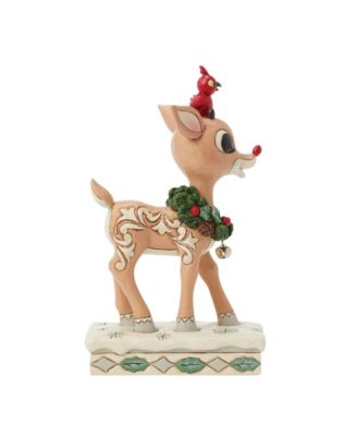 Woodland Rudolph with Red Bird Figurine