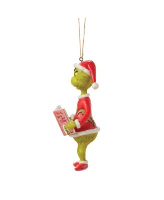 Grinch with Book Ornament