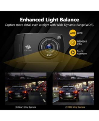 T4 4K Dash Cam, 2K Front + 1080P Rear, 4 inch Touchscreen, WDR Night Vision, G Sensor, Loop Recording, 24 Hour Parking Mode, Built in Wi Fi, Supports max 512GB TF Card