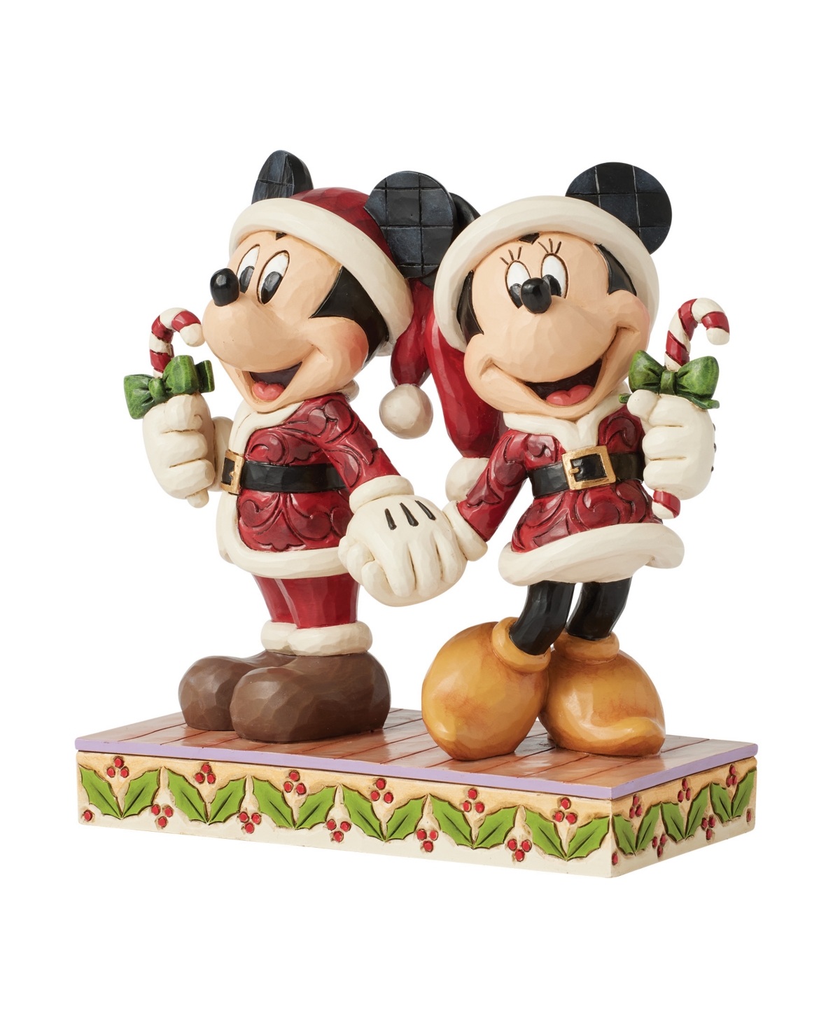 Jim Shore Mickey And Minnie Candy Canes Figurine In Multi