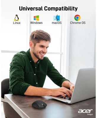 Wireless Mouse, 1200 dpi, 5 Buttons, 2.4GHz usb Receiver, Compatible with Windows, macOS, Android