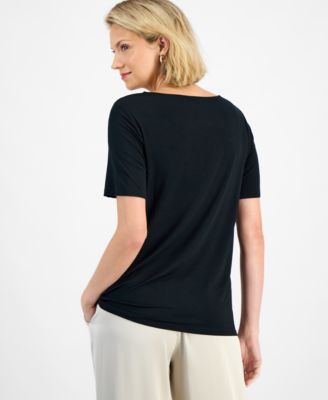 Women's Cowl-Neck Short-Sleeve Top