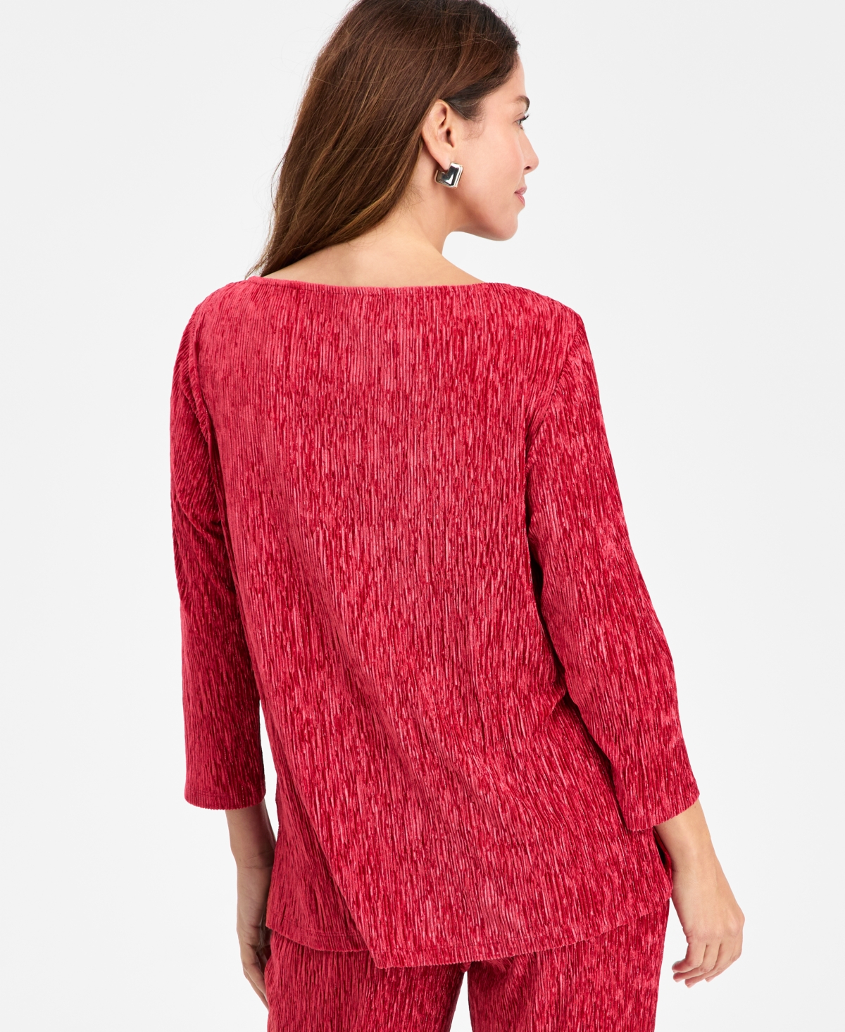 Jm Collection Women's Pleated Velvet Top, Macy's Exclusive