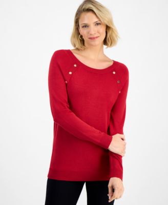 Women's Button-Trim Sweater, Macy's Exclusive